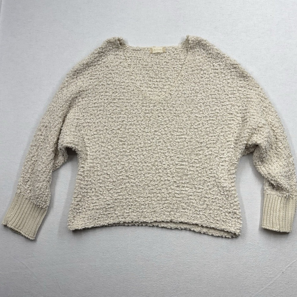 Altar'D State Quinn Sweater Ivory Medium V-Neck Cozy Soft Knit Pullover